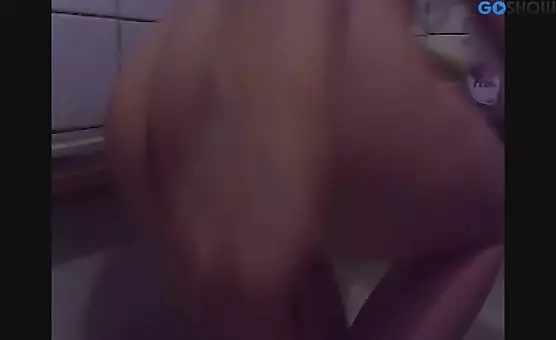 Erotic Blonde Playing in Shower Fun with Water and Breasts