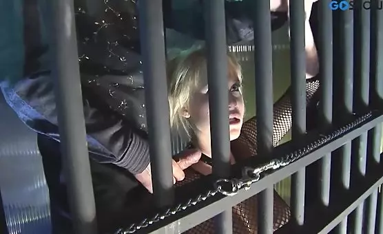 Blonde Captives in Cage Roleplay Submission and Punishment